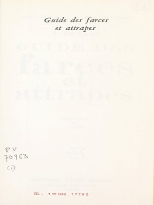 cover image of Guide des farces et attrapes